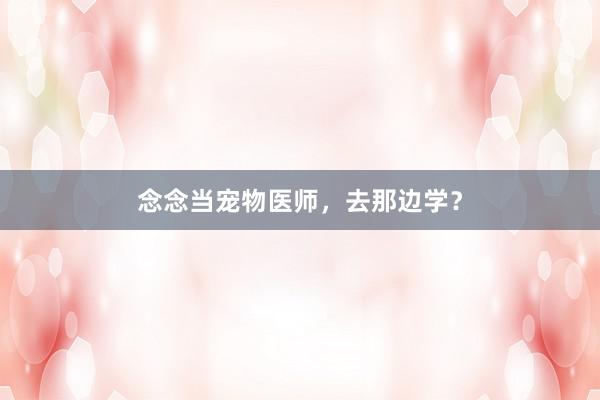 念念当宠物医师，去那边学？